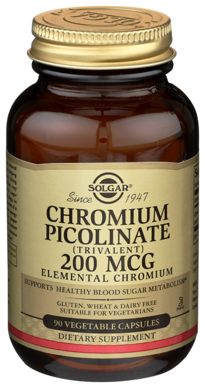 Solgar Chromium Picolinate 200 Mcg 90 Vegetable Capsules